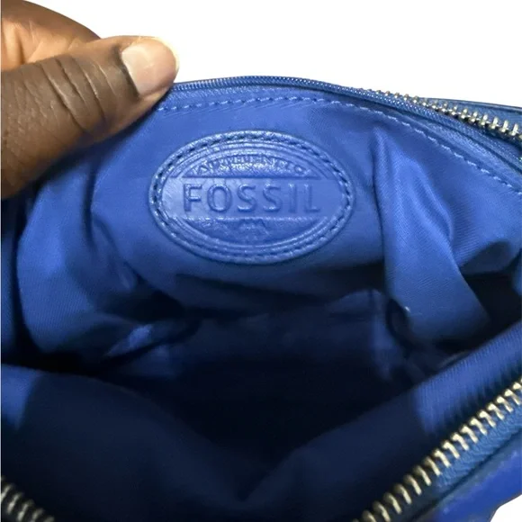 Fossil Royal Blue Leather Crossbody Bag - Picture 4 of 8